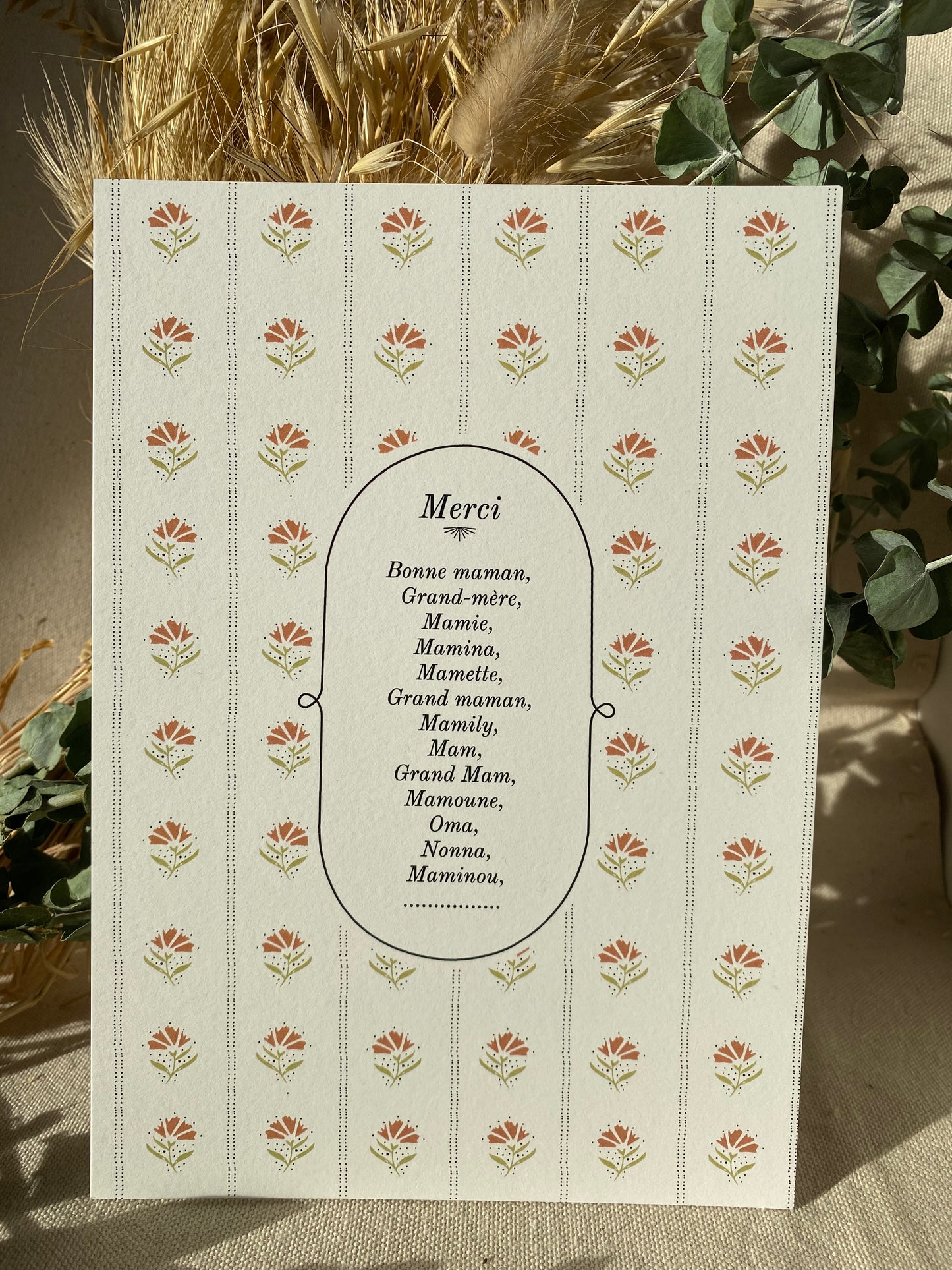 Carte Postale “Merci Grand-mère…”